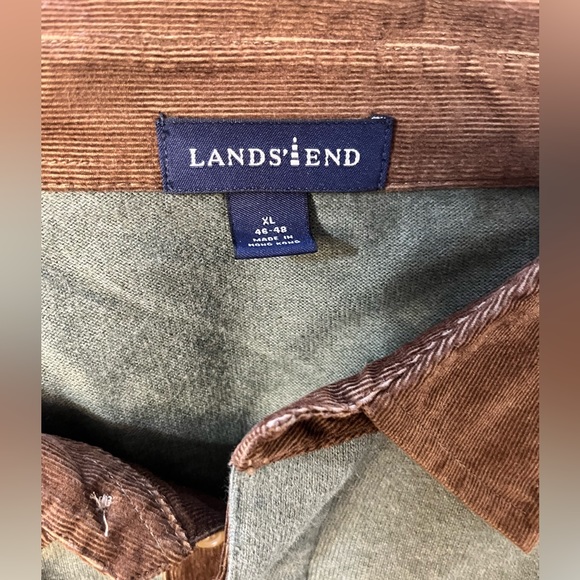 Land’s End Mens Vintage Shirt w/ Cordoroy Collar and Elbow Patches!! - Picture 4 of 12